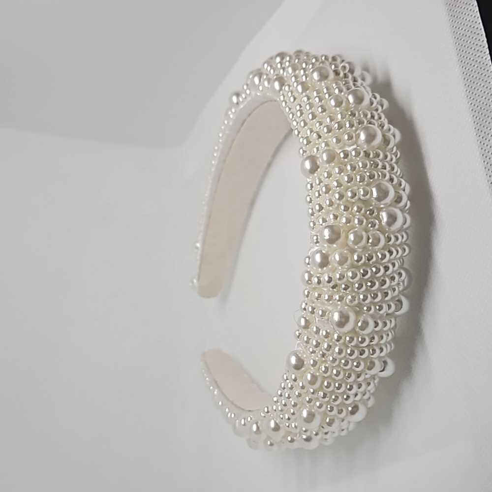 Bridal pearl headband - Picture 3 of 4